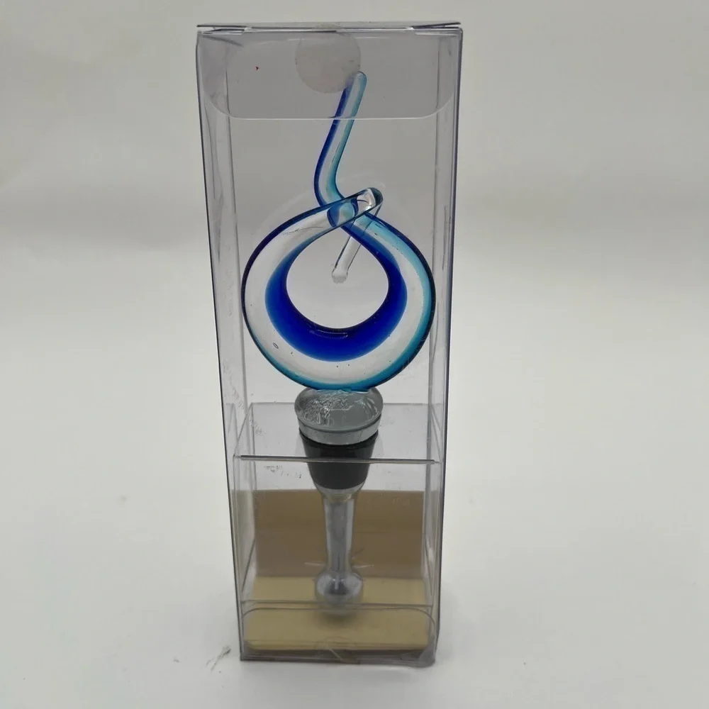 NIB Pier 1 Blue Glass Bottle Stopper